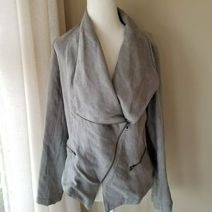 Faux Suede Moto Jacket